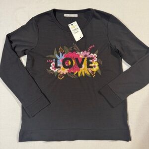 Women's Floral Love Sweatshirt - Black